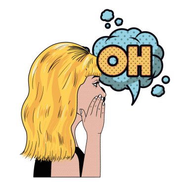 çizgi hakkında konuşma balonu kadınla