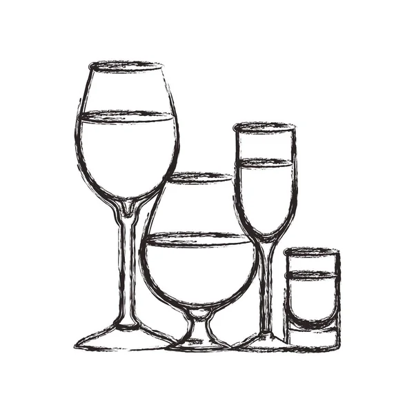 Tassen und Gläser setzen Symbole — Stockvektor