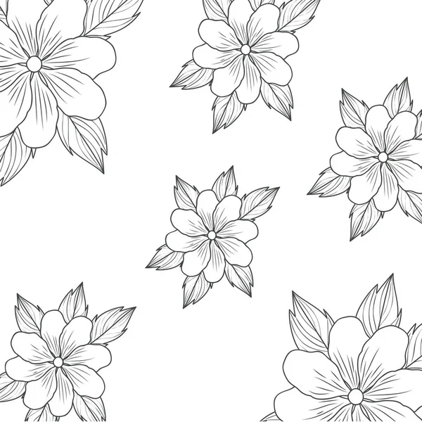 Kwiaty z liści na białym tle ikona — Wektor stockowy