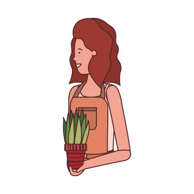 Ev bitkisi avatar karakterli kadın