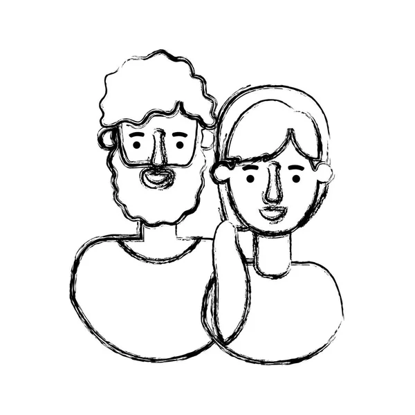 Icônes de personnages avatar couple — Image vectorielle