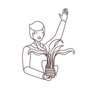 houseplant avatar karakteri ile adam