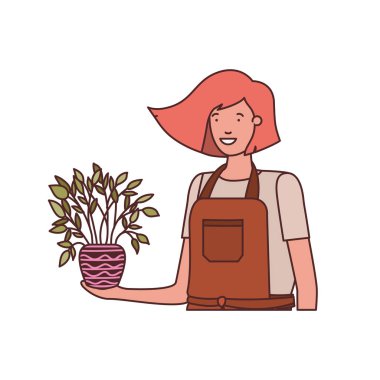 Ev bitkisi avatar karakterli kadın