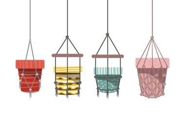 macrame askıları simgesinde saksılar