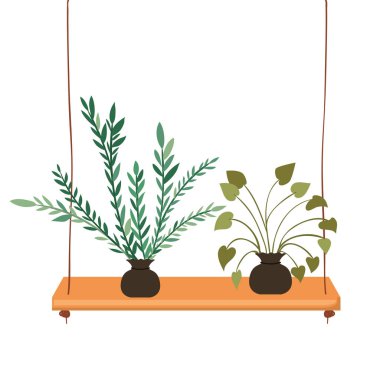 raf izole simgesi üzerinde saksı ile houseplants