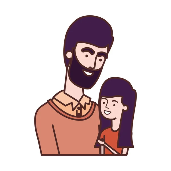 Батько з дочкою аватар персонаж — стоковий вектор