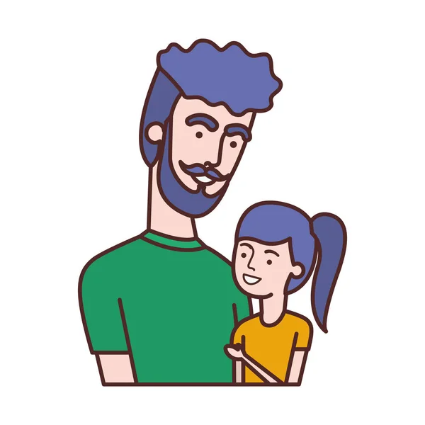 Πατέρας με κόρη χαρακτήρα avatar — Διανυσματικό Αρχείο