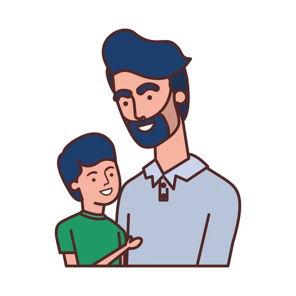 Père avec fils avatar personnage — Image vectorielle