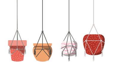 macrame askıları simgesinde saksılar
