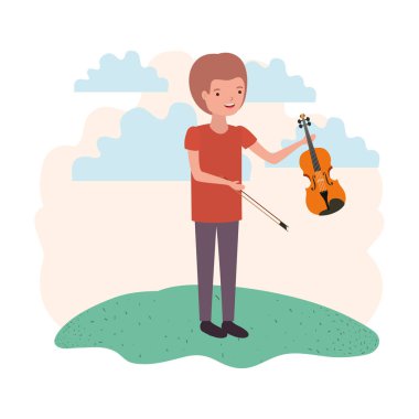 manzara avatar karakter keman ile adam