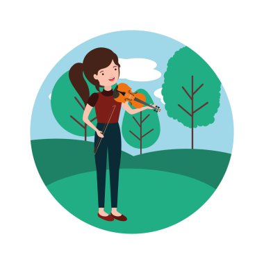 manzara avatar karakter keman ile kadın