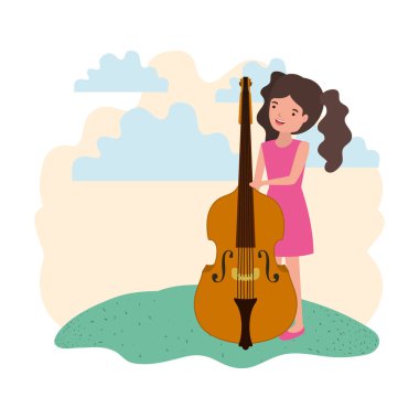 manzara avatar karakter keman ile kadın