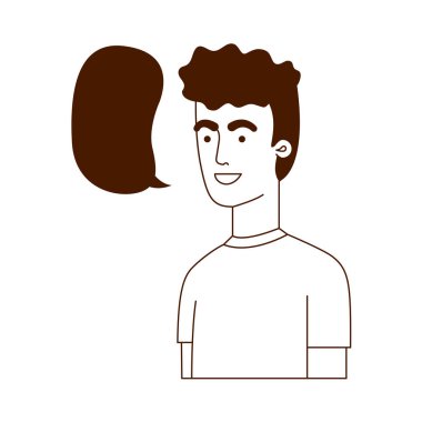 konuşma kabarcık avatar karakteri ile adam