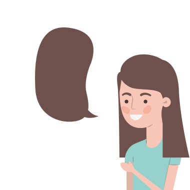 konuşma kabarcık avatar karakter ile kadın