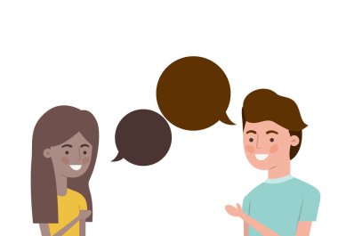 konuşma balonu avatar karakter ile Çift