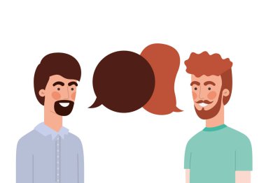 konuşma kabarcık avatar karakter ile erkekler