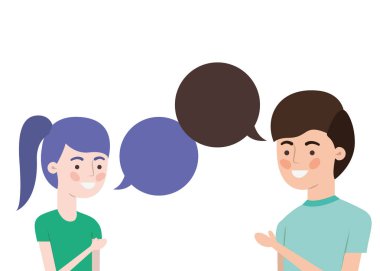 konuşma balonu avatar karakter ile Çift