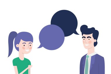 kızı ve konuşma kabarcık karakteri ile baba