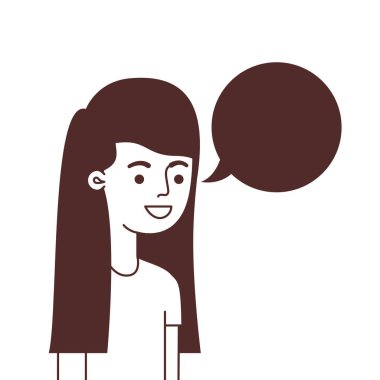 konuşma kabarcık avatar karakter ile kadın