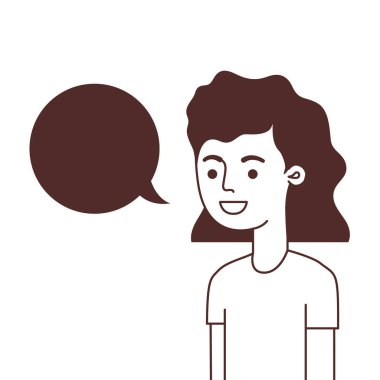 konuşma kabarcık avatar karakter ile kadın