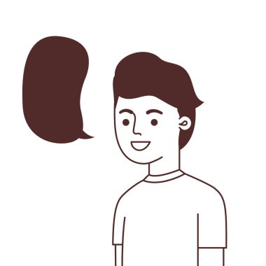 konuşma kabarcık avatar karakteri ile adam