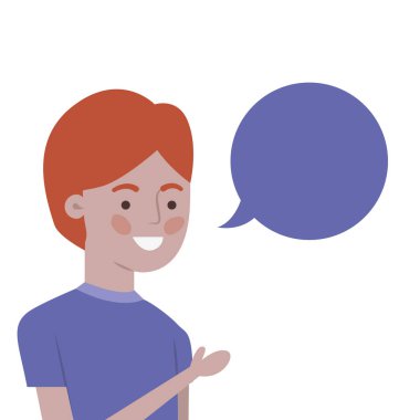 konuşma kabarcık avatar karakteri ile adam