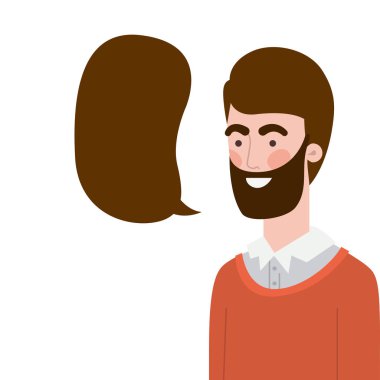 konuşma kabarcık avatar karakteri ile adam