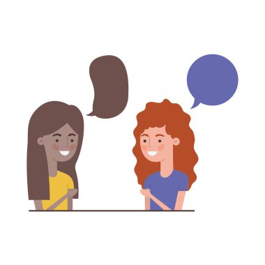 kadınlarla konuşma balonu avatar karakter