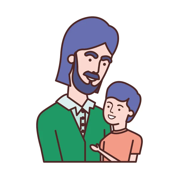 父亲与儿子头像字符 — 图库矢量图片