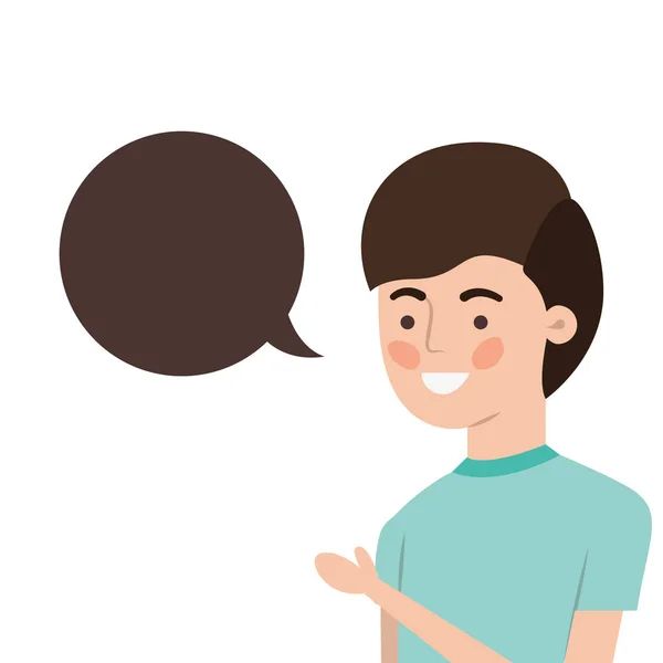 Man with speech bubble avatar character — Stock Vector