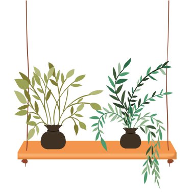 raf izole simgesi üzerinde saksı ile houseplants