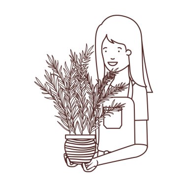 Ev bitkisi avatar karakterli kadın