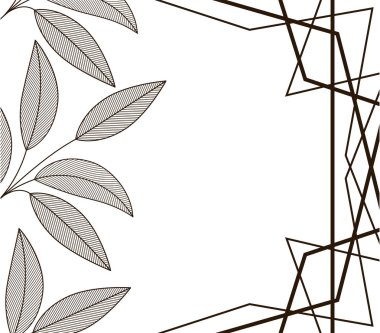 geometrik çizgiler izole simgesi ile yaprakları
