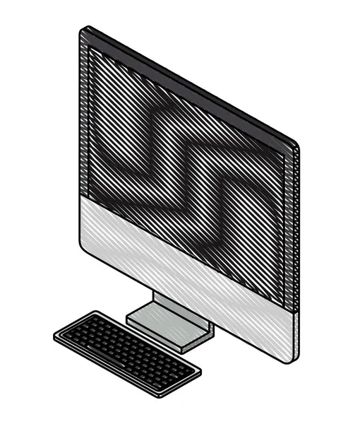 Ikona izometryczna komputera stacjonarnego — Wektor stockowy