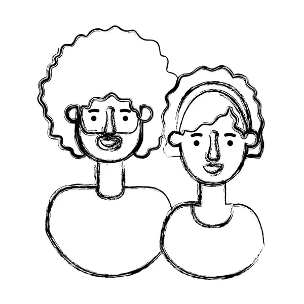 Icônes de personnages avatar couple — Image vectorielle