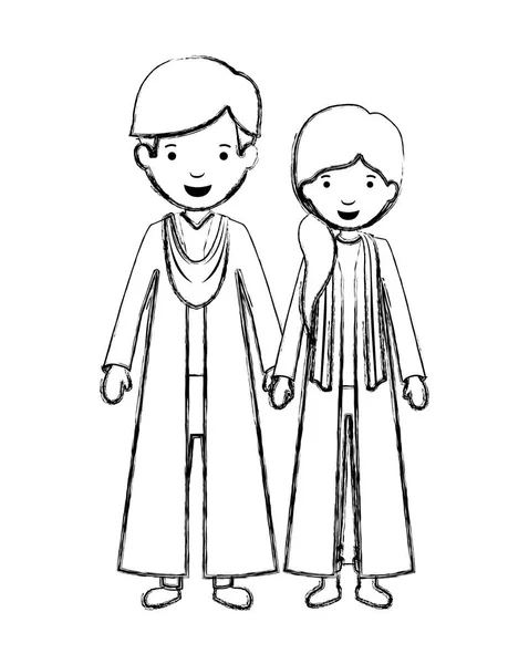 Couple diplômés avatars personnages — Image vectorielle