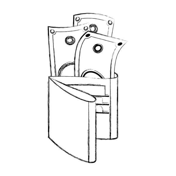 Geldbörse mit Scheinen Dollars — Stockvektor