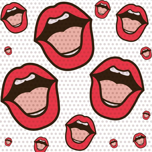 Motif bouche ouverte icône isolée — Image vectorielle