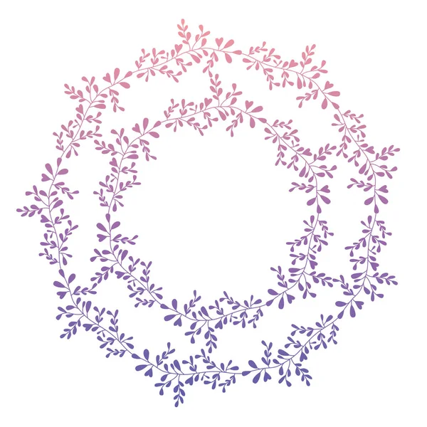 Coroa folhas armação circular —  Vetores de Stock
