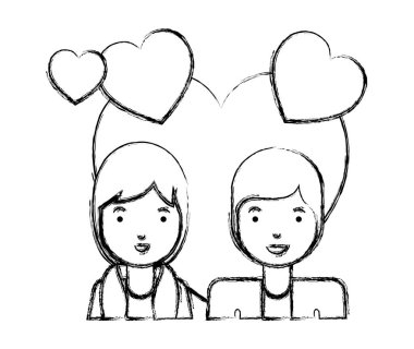 kalpler ile genç çift karakter seviyorum