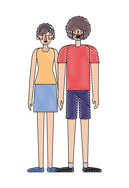 Icônes de personnages avatar couple — Image vectorielle