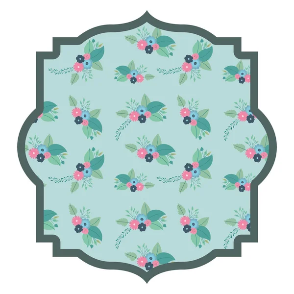 Κομψό πλαίσιο με floral μοτίβο διακόσμησης — Διανυσματικό Αρχείο