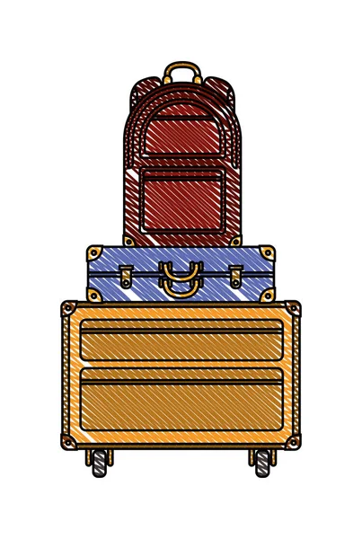 Maletas bolsas pila aislado icono — Vector de stock