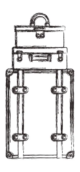 수화물 가방 더미 고립 된 아이콘 — 스톡 벡터