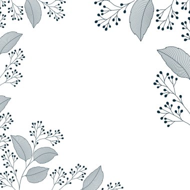 çiçekler ve yaprakları izole simgesi