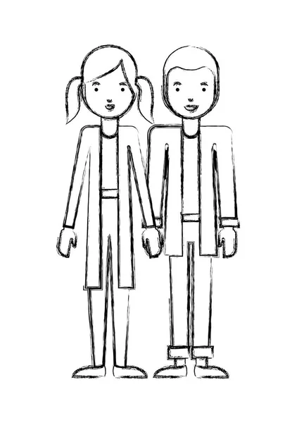Icônes de personnages avatar couple — Image vectorielle