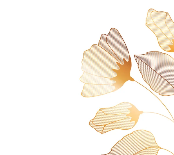 Dalları ve yaprakları simgesi ile çiçekler — Stok Vektör