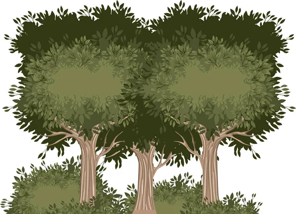 Bosque escena pintado acuarela estilo — Vector de stock