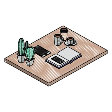 iş yeri sahne izometrik simgeler