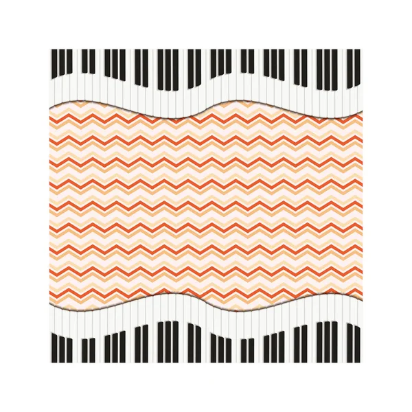 楽器柄ピアノ鍵盤 — ストックベクタ
